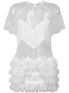 Jonathan Simkhai - Tiered Lace Blouse - Women - Acetate - Xs, Women's, White, Acetate