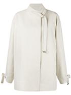 Marni Buckled Oversized Jacket, Women's, Size: 42, Nude/neutrals, Cotton/silk