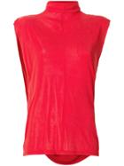 Unravel Project Turtle Neck Jersey Top - Red