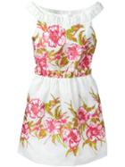 Blumarine Floral Jacquard Dress, Women's, Size: 42, White, Cotton/polyester/silk