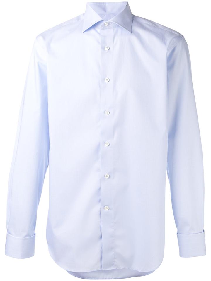 Canali Classic Buttoned Shirt, Men's, Size: 40, Blue, Cotton