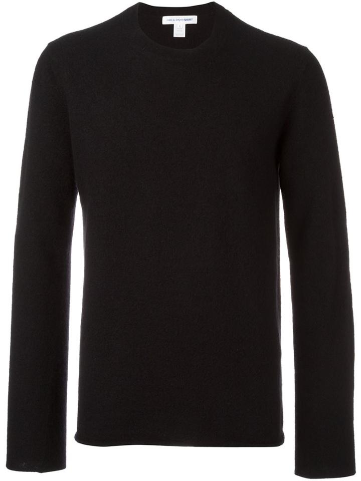 Comme Des Garçons Shirt Crew Neck Sweater, Men's, Size: Medium, Black, Wool