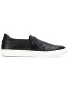 Les Hommes Laced Slip-on Sneakers - Black