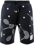 Thom Browne Tennis Print Bermuda Shorts - Blue