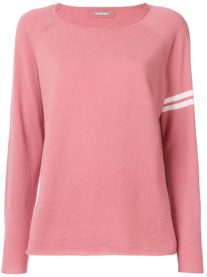 Hemisphere Boat Neck Jumper - Pink & Purple