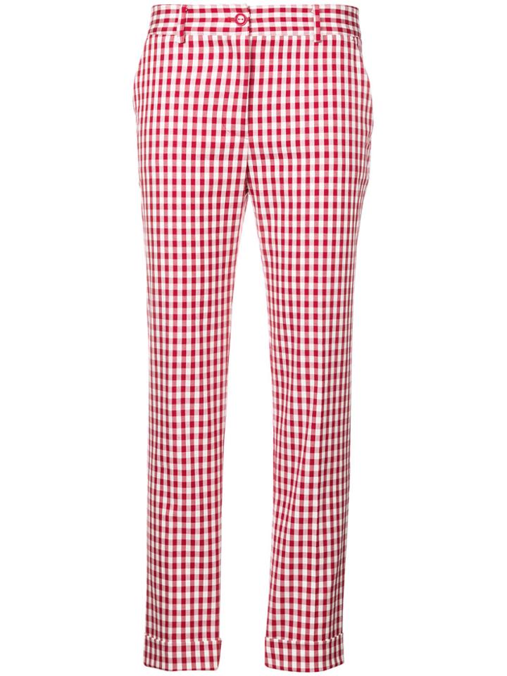 P.a.r.o.s.h. Checked Slim-fit Trousers - Red