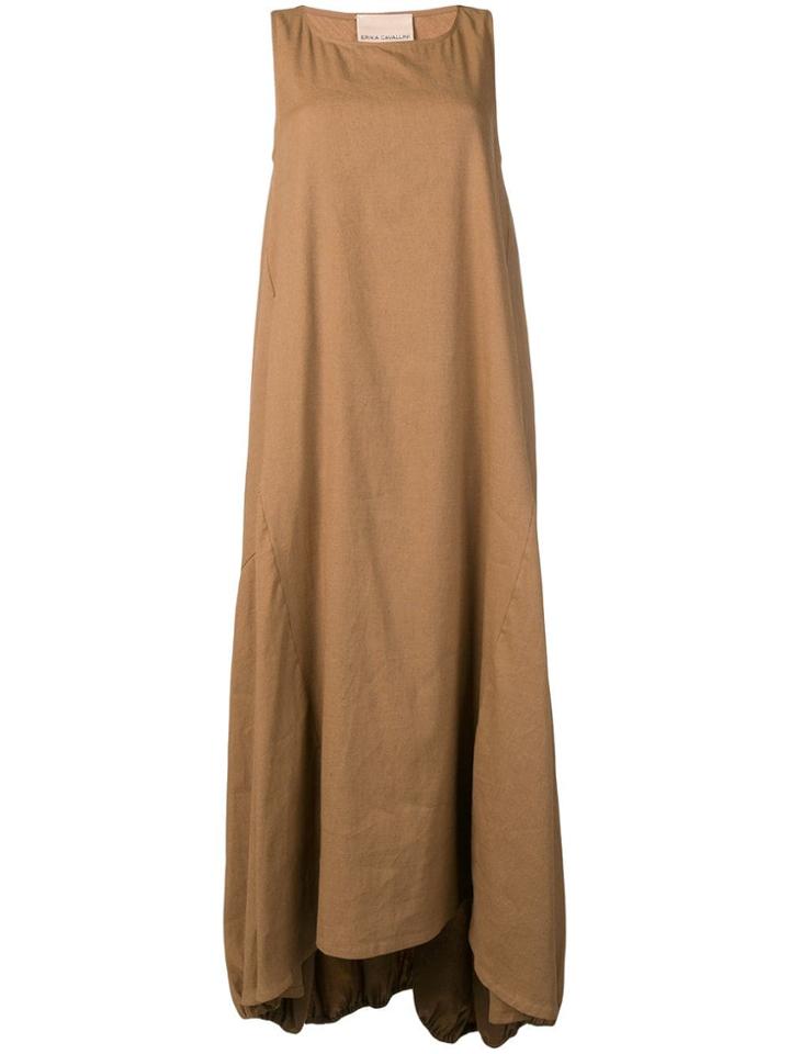 Erika Cavallini Gathered Back Maxi Dress - Brown