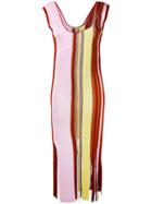 Marco De Vincenzo Striped Midi-dress - Pink & Purple