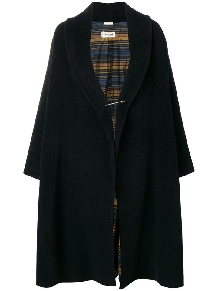 Missoni Vintage 1980's Flared Coat - Black
