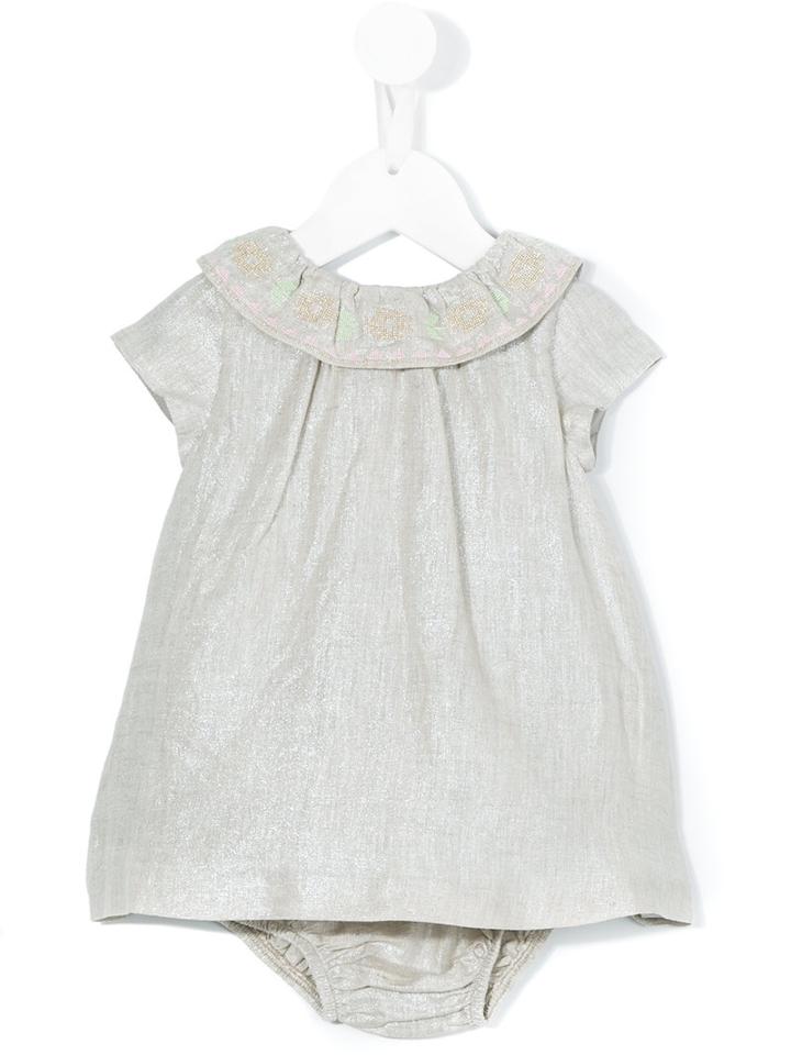 Knot - Metallic Effect Dress Set - Kids - Cotton/linen/flax - 6 Mth, Nude/neutrals