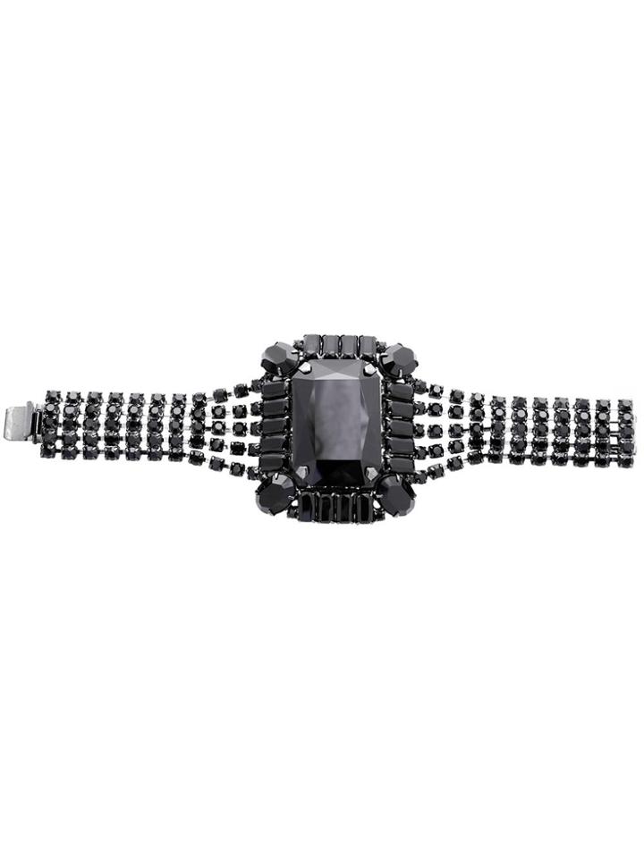 Tom Binns Square Gem Crystal Bracelet - Black