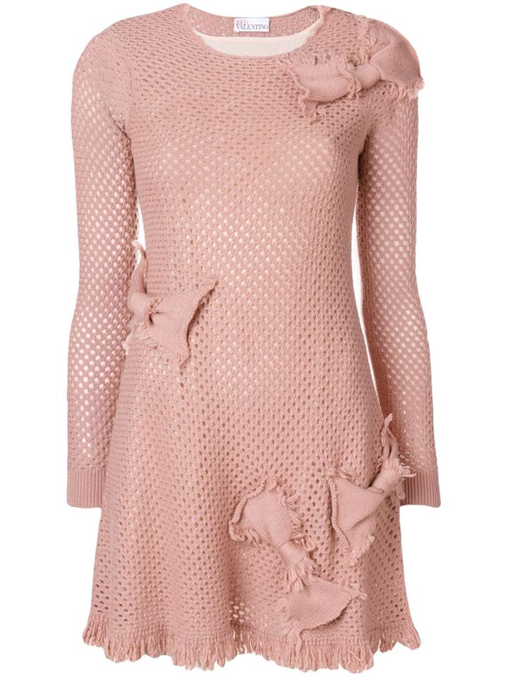 Red Valentino Bow Details Knit Dress - Pink & Purple