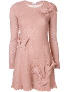 Red Valentino Bow Details Knit Dress - Pink & Purple