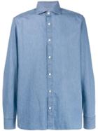 Z Zegna Spread Collar Denim Shirt - Blue