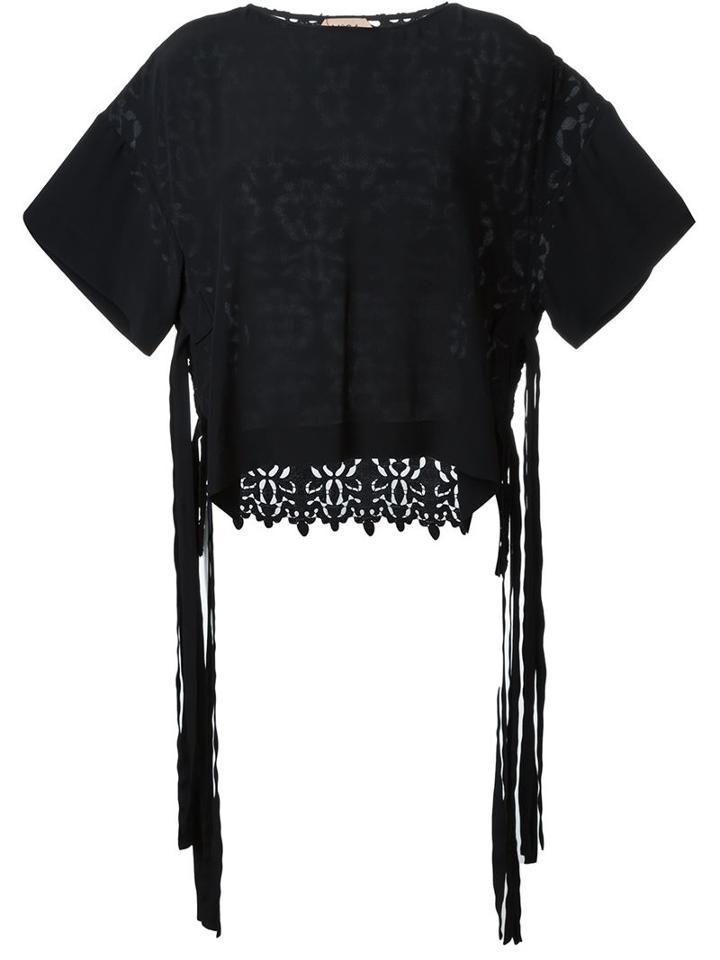 No21 Fringed Macramé Top