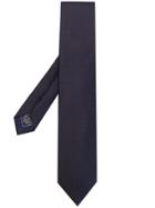 Brioni Texture Embroidered Tie - Blue