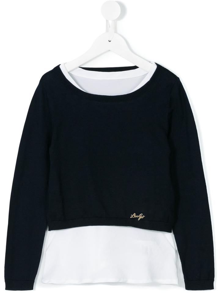 Liu Jo Kids - Dual Layer Sweatshirt - Kids - Cotton/polyester - 8 Yrs, Blue