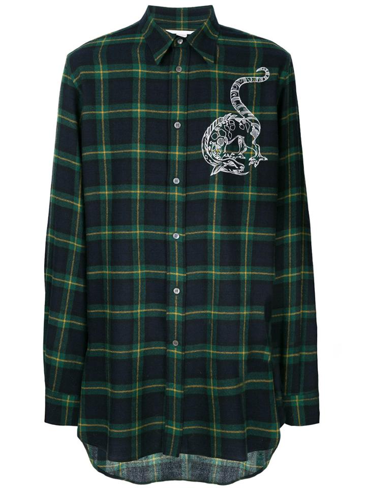 Stella Mccartney Fantasy Animal Motif Checked Shirt - Green