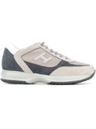 Hogan Lace-up Sneakers, Men's, Size: 6.5, Grey, Nylon/suede/leather/rubber