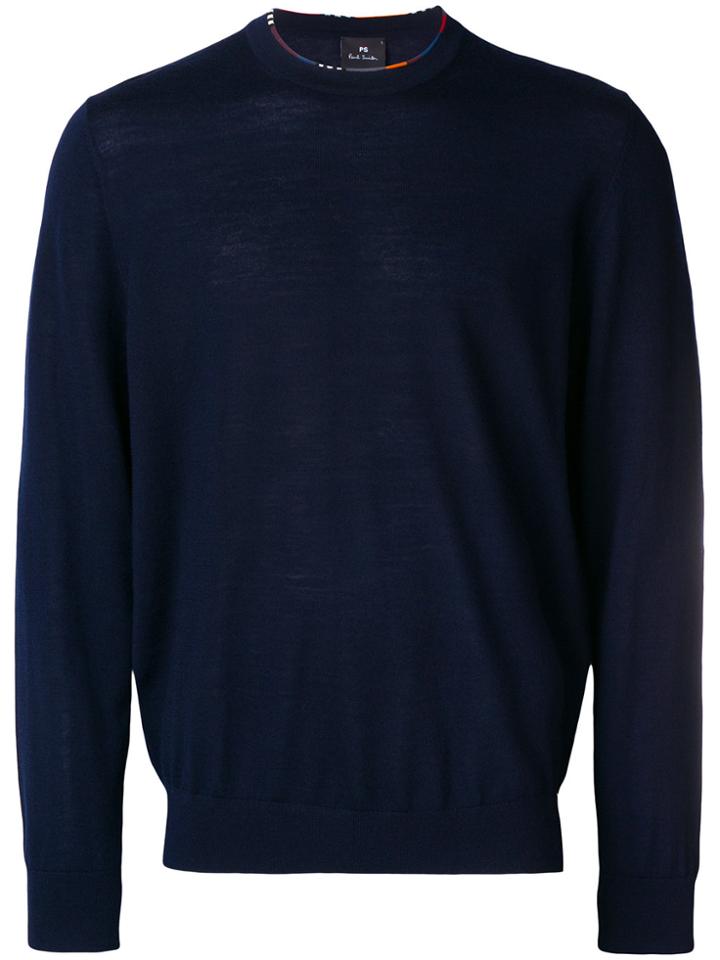 Ps By Paul Smith Printed Trim Turtleneck - Blue