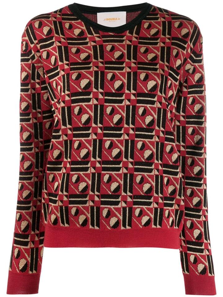 La Doublej Geometric Jumper - Red