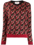 La Doublej Geometric Jumper - Red