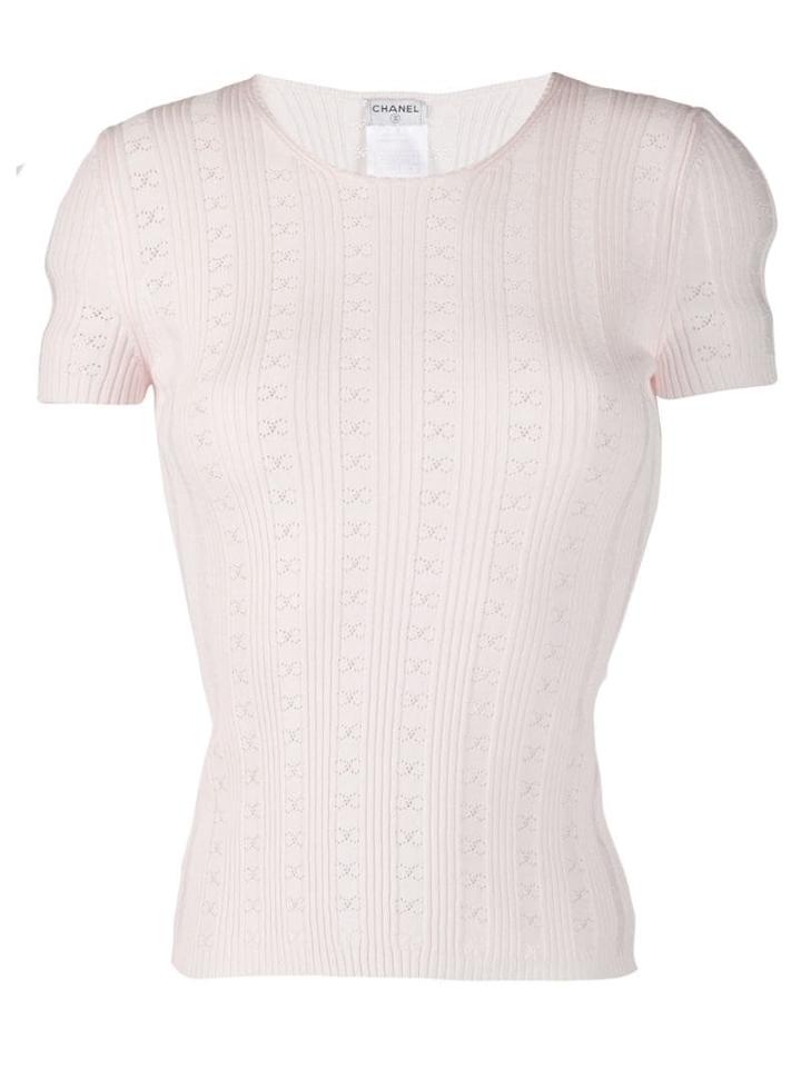 Chanel Pre-owned 2005's Perforated Cc Knitted Top - Pink