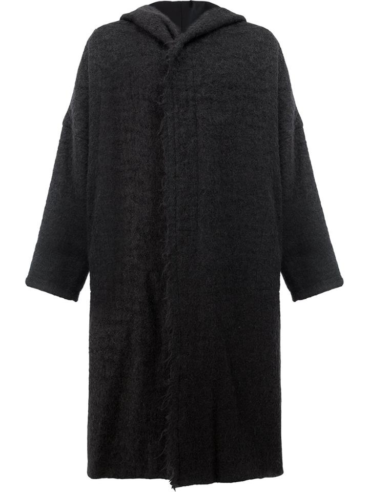 Uma Wang Oversized Hooded Coat - Black