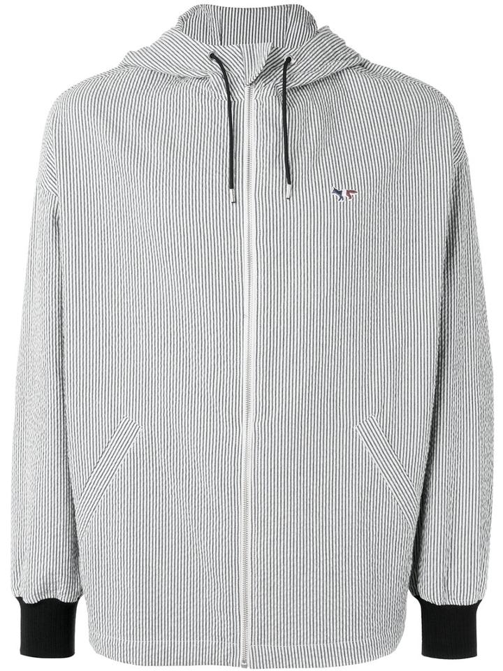 Maison Kitsuné - Seersucker David Hooded Jacket - Men - Cotton/cupro - M, White, Cotton/cupro