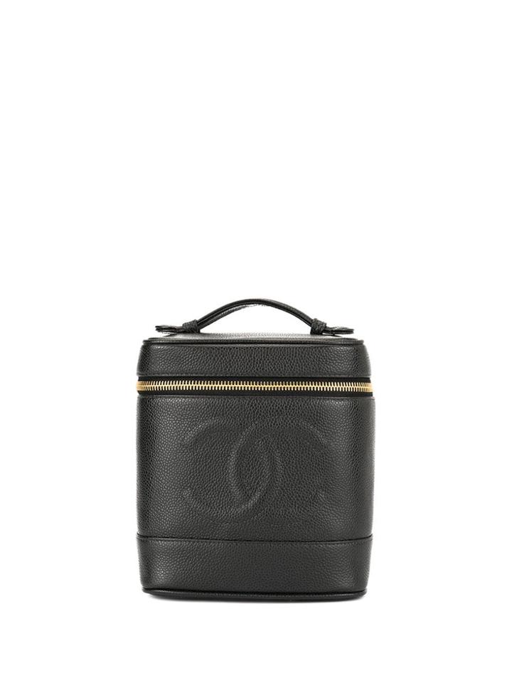 Chanel Vintage Cc Cosmetic Vanity Handbag - Black