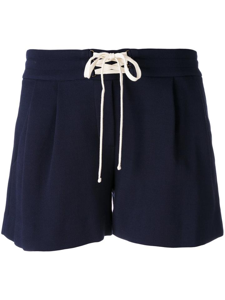 Mr & Mrs Italy - Casual Shorts - Women - Cotton/polyester/spandex/elastane/virgin Wool - S, Blue, Cotton/polyester/spandex/elastane/virgin Wool