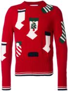 Thom Browne Stocking Patch Jumper - Red