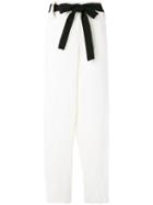 Alessandra Marchi - Wide Leg Pants - Women - Silk/viscose - 42, White, Silk/viscose
