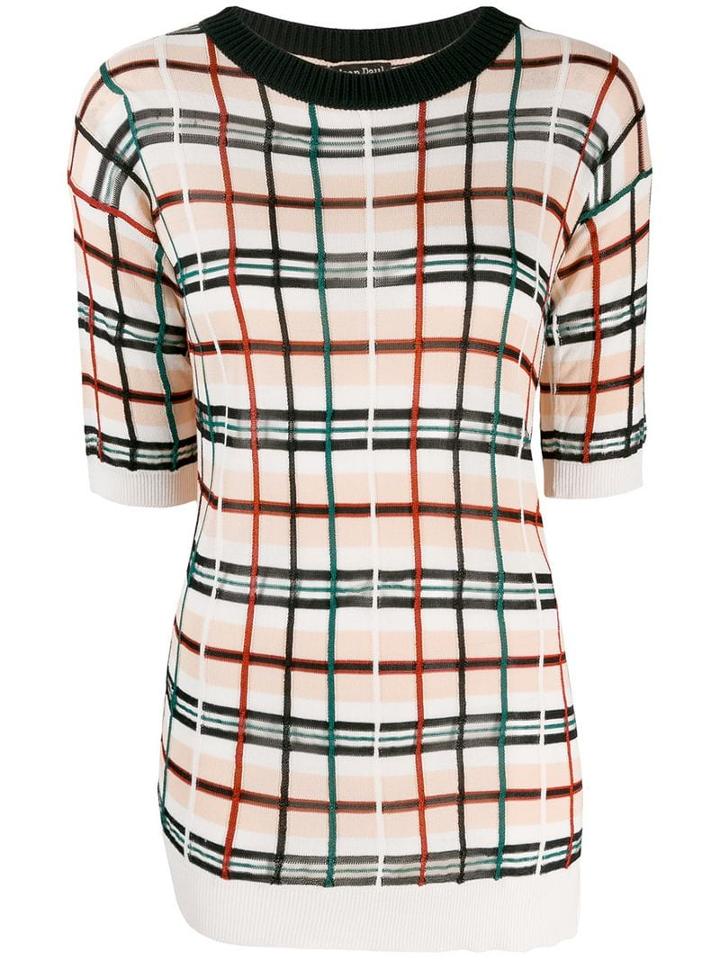 Jean Paul Gaultier Pre-owned Checked Knitted Top - Neutrals