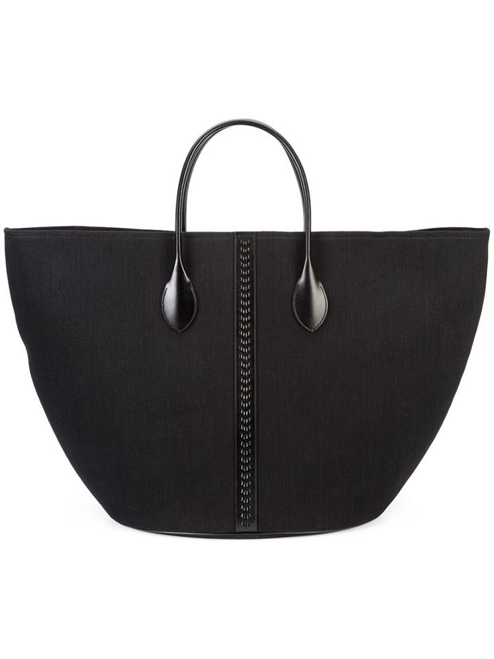Alaïa Oversized Tote, Women's, Black, Leather/cotton