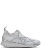 Salvatore Ferragamo Knitted Sock Style Sneakers - Silver