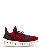 Ermenegildo Zegna Knit Panelled Sneakers - Red
