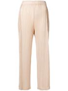Pleats Please By Issey Miyake Micro-pleated Trousers - Neutrals