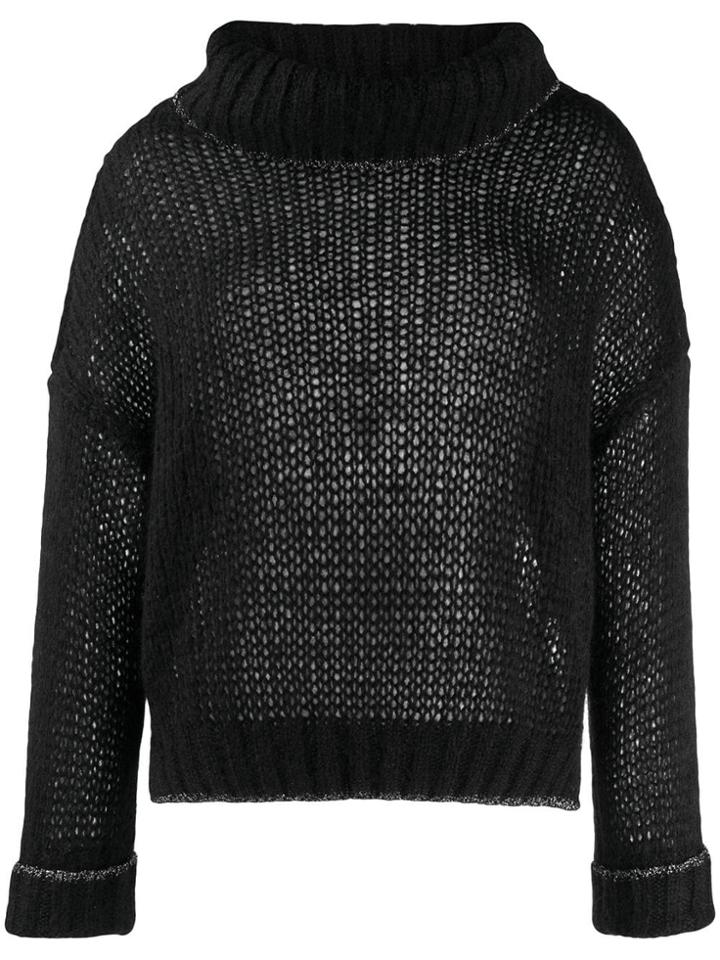 Twin-set Oversized Turtleneck Jumper - Black