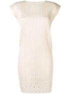 Pleats Please By Issey Miyake Ribbed Cutout Dress - White
