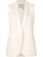 Lanvin Sleeveless Blazer, Women's, Size: 38, White, Cotton/silk