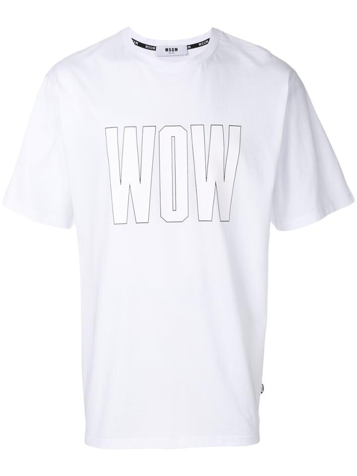 Msgm Wow Print T-shirt - White