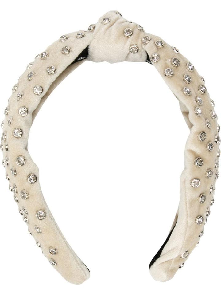 Lele Sadoughi Crystal Embellished Knot Headband - Neutrals