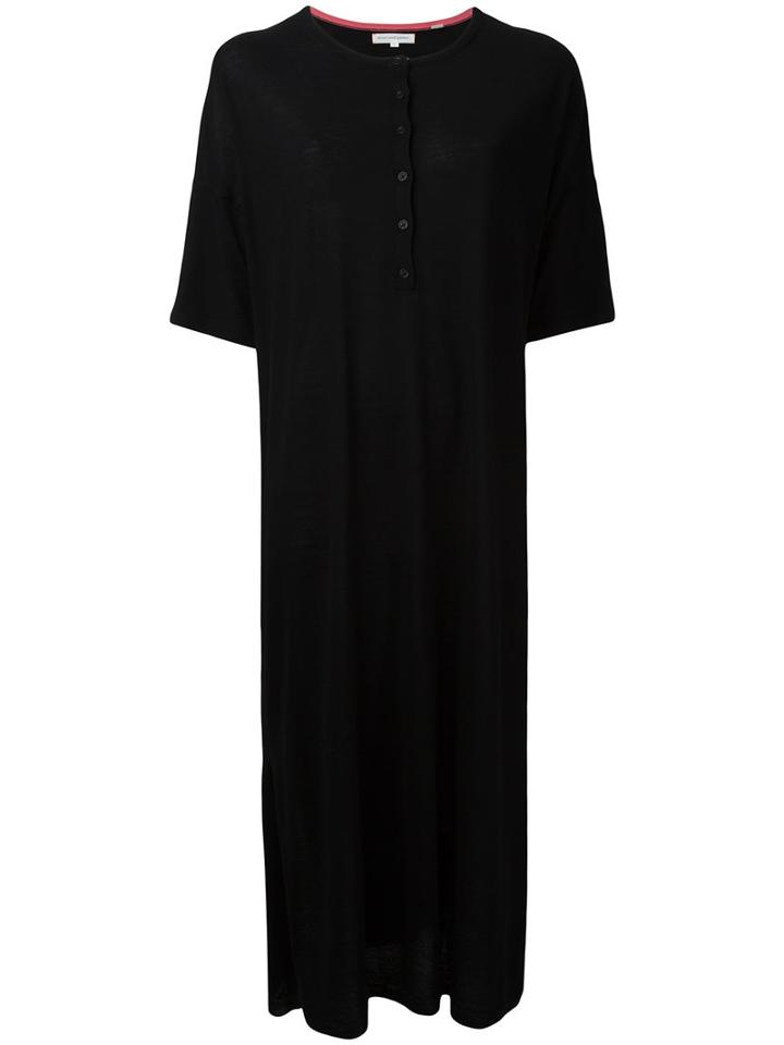 Chinti And Parker - Buttoned Midi T-shirt Dress - Women - Merino - S, Women's, Black, Merino
