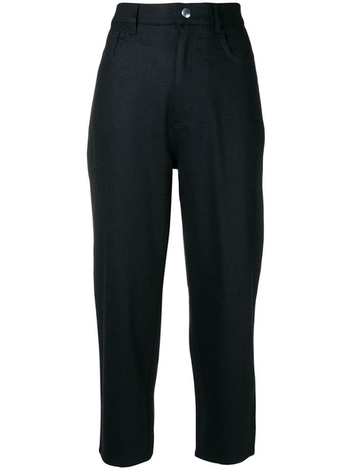 Barena High Waisted Cropped Trousers - Black