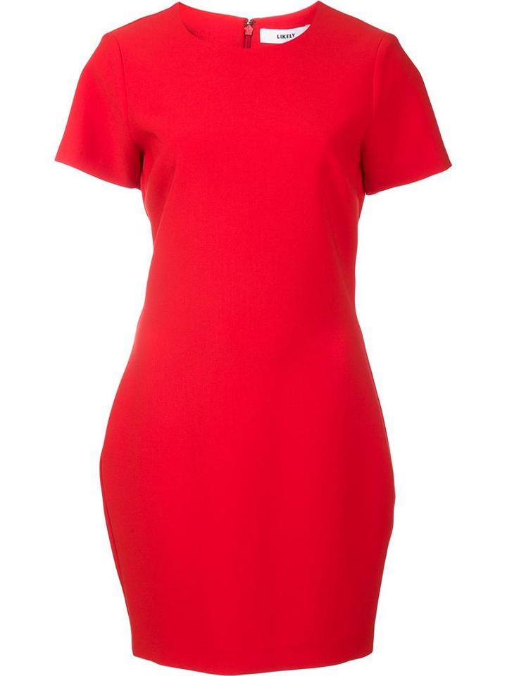 Likely Shortsleeved Dress, Women's, Size: 2, Red, Polyester/rayon/spandex/elastane