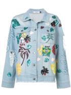 Patbo Tropical Patch Denim Jacket - Blue