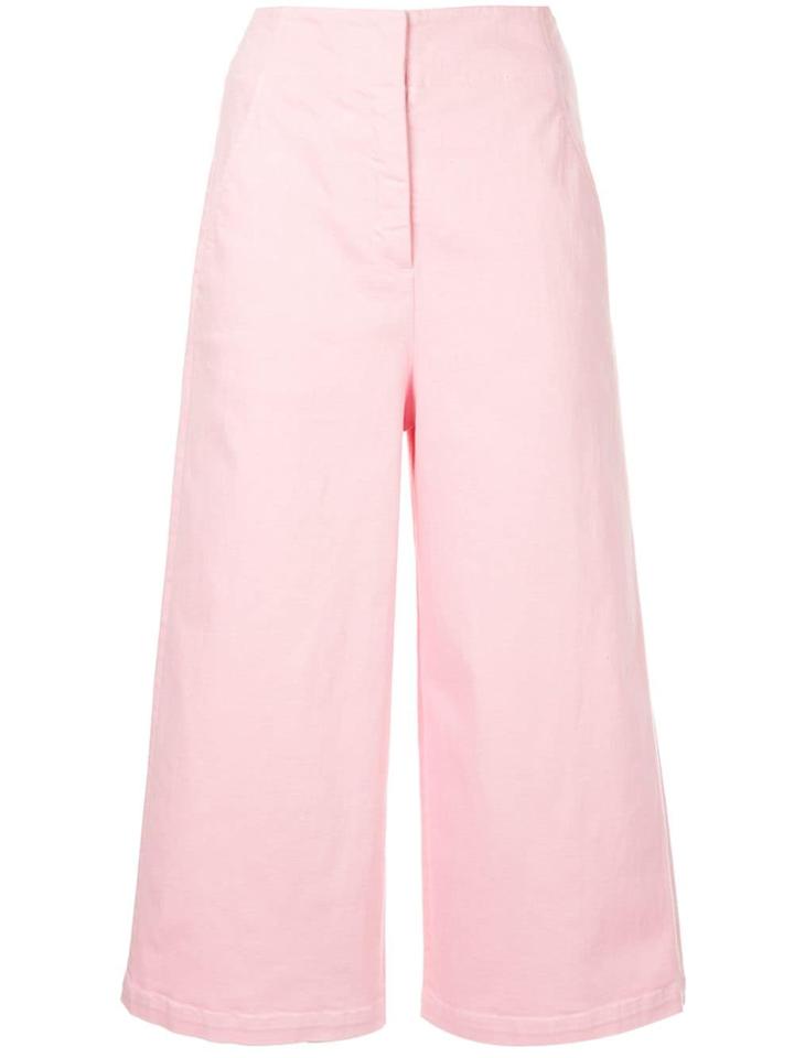 Tibi High-waisted Cropped Jeans - Pink