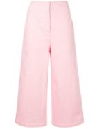 Tibi High-waisted Cropped Jeans - Pink