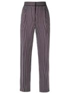 Reinaldo Lourenço - Striped Trousers - Women - Cotton - 44, Black, Cotton